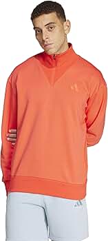 adidas Men's All SZN Fleece Quarter-Zip Crew, Bright Red, X-Small
